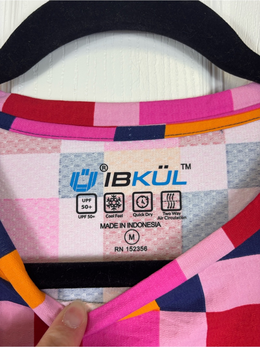 NWT Ibkul long sleeve crew neck top Annalise hot pink orange sz med - Picture 2 of 6